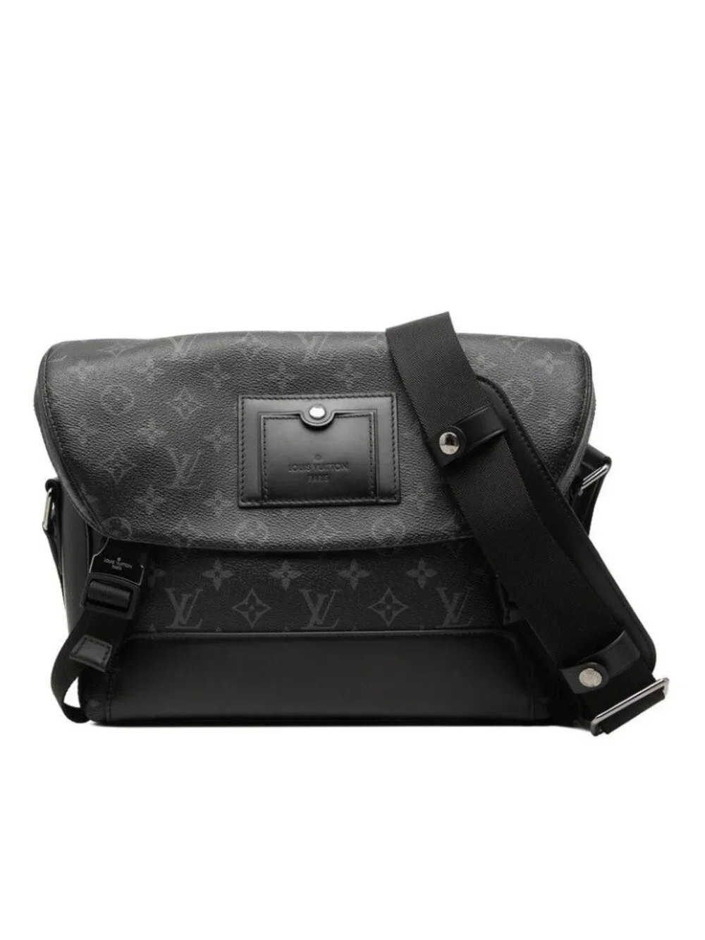 Louis Vuitton Monogram Eclipse Messenger Voyage PM Crossbody Shoulder Bag Black